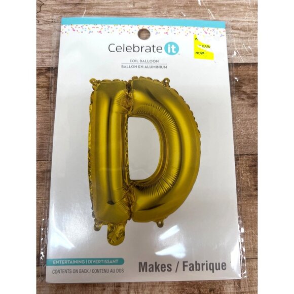 Celebrate It Gold Letter D Foil Balloon - Picture 1 of 2